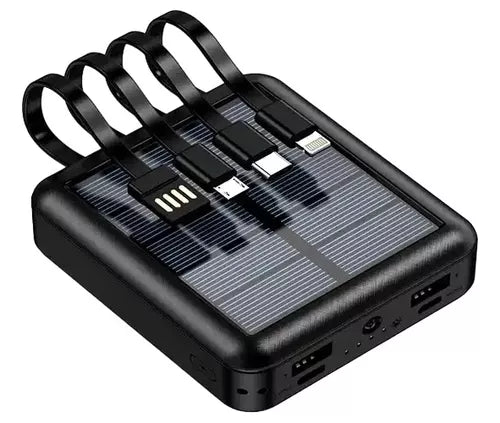 Bateria Portatil Externa 20.000 Mah 2 Usb Solar Powerbank Color Negro