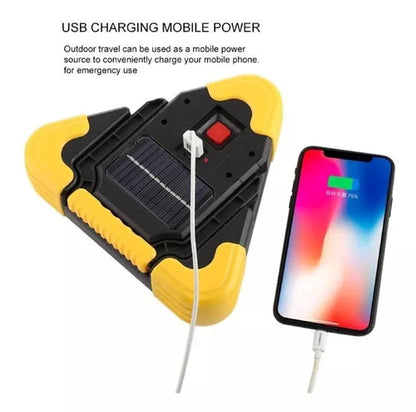 Luz Triángulo De Emergencia 3 Led Powerbank Carga Solar Usb