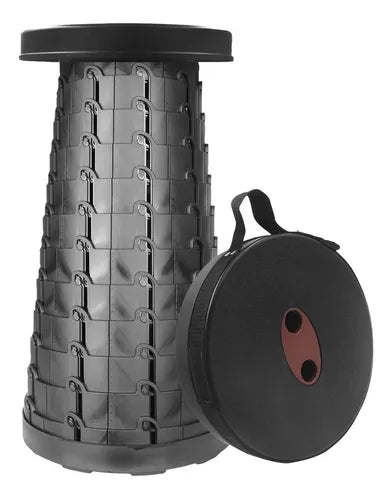 Taburete Plegable Silla Telescopica Silla Portatil Retraible Color Negro