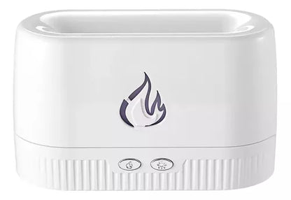 Difusor De Aromas Humidificador Efecto Flama Esencias Aceite Color Blanco