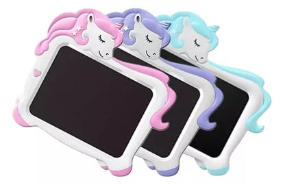 Tablet Pizarra Infantil Mágica Lcd 10 Pulgadas Unicornio Color Rosa