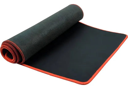 Mouse Pad Gamer Xl Para Pc Antideslizante Alfombrilla Cosida Color Negro Con Rojo Diseño Impreso Liso