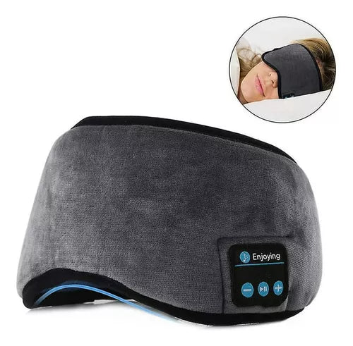 Máscara para dormir Eye Cap con auriculares Bluetooth 5.0, color gris claro