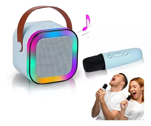 Mini parlante altavoz y micrófono portátil bluetooth Genérica K12 color celeste