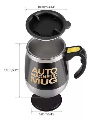 Taza Auto Agitable Acero Inoxidable Magnética