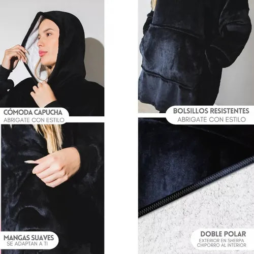 Poleron Sherpa Con Capucha O Suéter Invierno