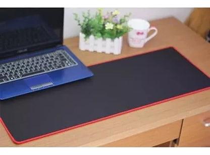 Mouse Pad Gamer Xl Para Pc Antideslizante Alfombrilla Cosida Color Negro Con Rojo Diseño Impreso Liso