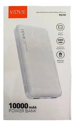 Cargador Portátil Power Bank Vidvie 10000mah Pb747 Color Blanco
