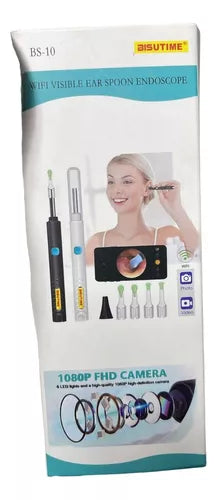 Kit De Limpieza De Oídos Con Cámara Otoscopio 1080p Wifi Color Blanco
