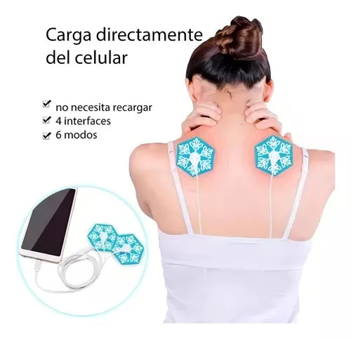 Gimnasia Pasiva Electroestimulación Electrodos Ma-857 Color Blanco Con Celeste