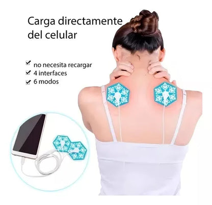 Gimnasia Pasiva Electroestimulación Electrodos Ma-857 Color Blanco Con Celeste