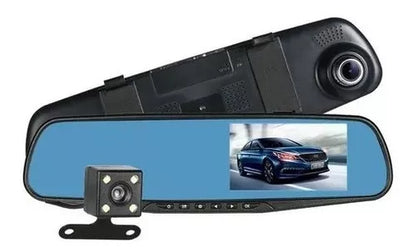 Espejo Carro Retrovisor Dvr Cámara D Reversa 4.3 PuLG 1080hd