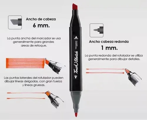 Set De Marcadores Rotuladores Plumones Con Estuche 48 Pcs