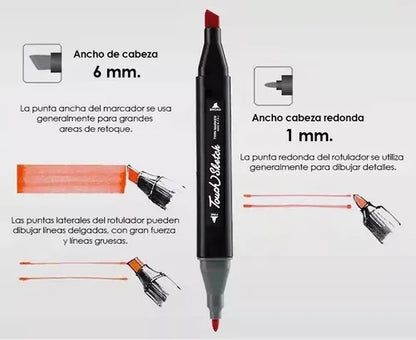 Set De Marcadores Rotuladores Plumones Con Estuche 48 Pcs