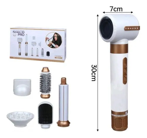 Secador De Pelo Multifunción Rizador Secador Keratin 3d Pro