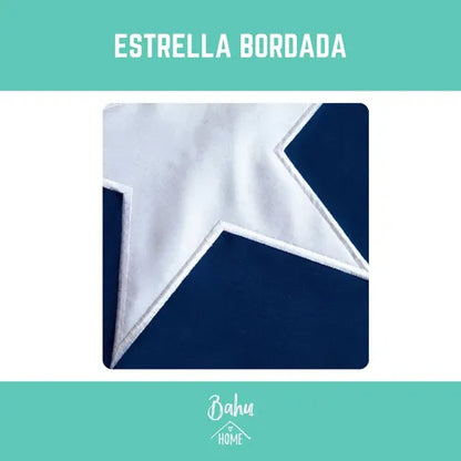 Pack 2 Bandera Chilena Bordada Reforzada 90x60 Cm Tricolor