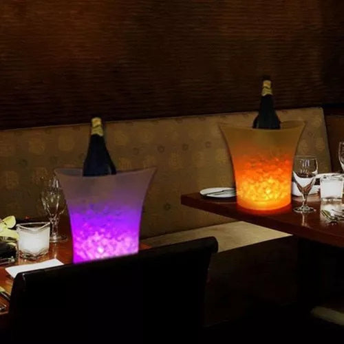 Hielera Cubetera Luminosa Con Luz Led 7lts Bar Fiestas Hogar