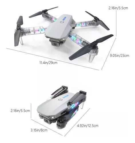 Drone Cámara 4k Plegable Transparente Rgb E88d Max