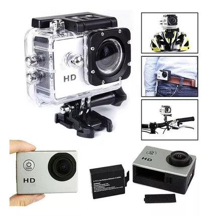Cámara De Acción Sports 4k Ultra Hd 12mp Impermeable 30mts Color Azul