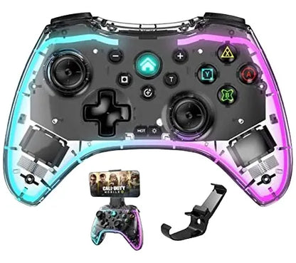 Control Gamepad Transparent Compatible Androidios Switch Pc Color Negro