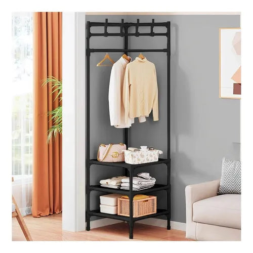 Perchero Estante Esquinero Organizador Colgador Multiusos