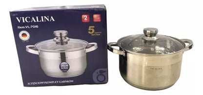 Cacerola De Acero Con Tapa Vicalina