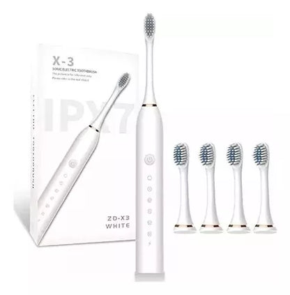 Cepillo Dental Eléctrico Sónico Recargable 4 Cabezales