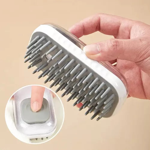 Cepillo De Baño Perro Gato Silicona Con Dispensador Champú Color Blanco
