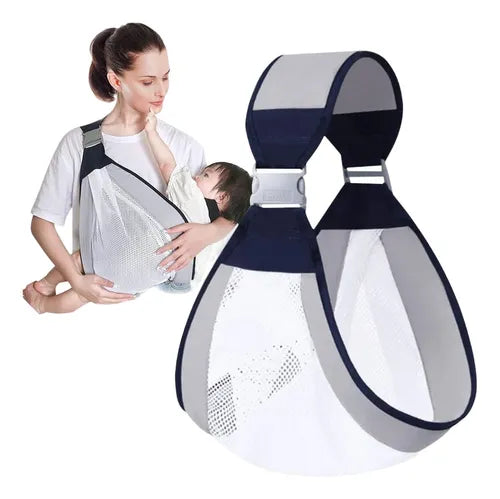 Canguro Ergonómico Fular Porta Bebé Ligero Ajustable Color Gris Liso Talla Único