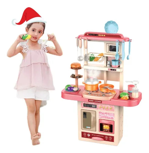 Cocina Juguete Con Luz Sonido Agua Vapor Accesorios 75cm