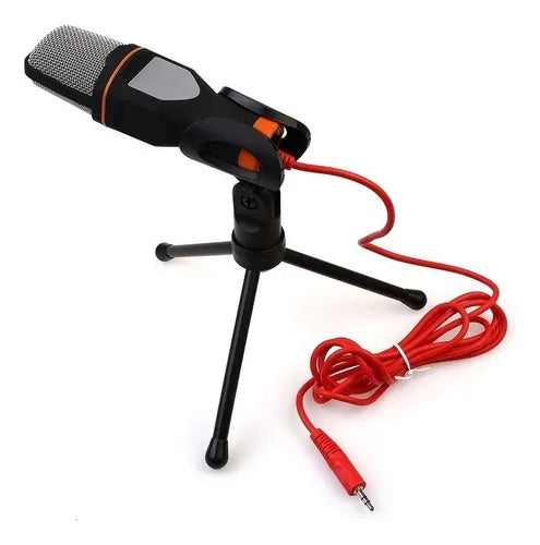 Micrófono Andowl QY-K222 Condensador Omnidireccional color negro/gris