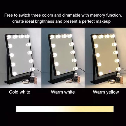 Espejo Maquillaje Tocador Profesional Led 12 Luces Usb 360°
