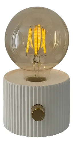 Lámpara De Mesa Velador Luz Cálida Recargable Tipo C