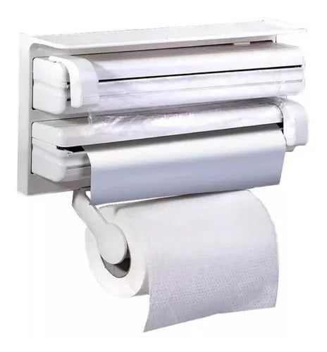 Dispensador Corta Fácil Triple Papel Film Toalla Cocina