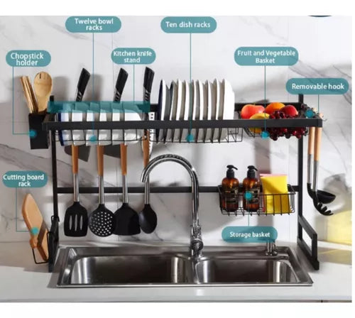 Organizador De Loza Secaplatos Acero Inoxidable 85 Cm