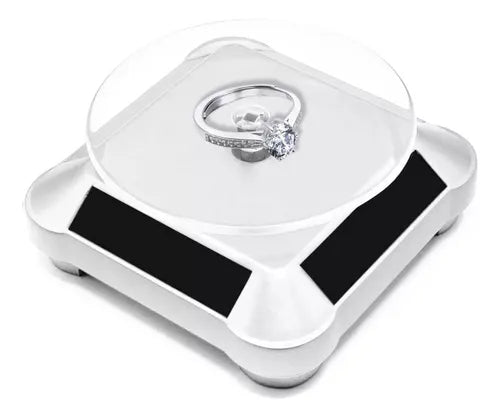 Exhibidor Mostrador De Joyas Giratorio 360° Panel Solar