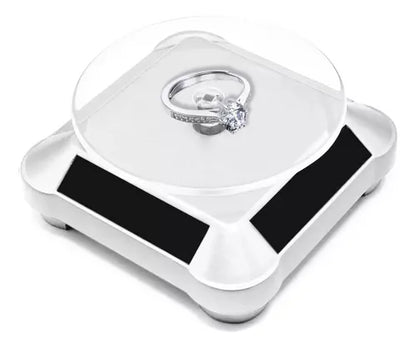 Exhibidor Mostrador De Joyas Giratorio 360° Panel Solar