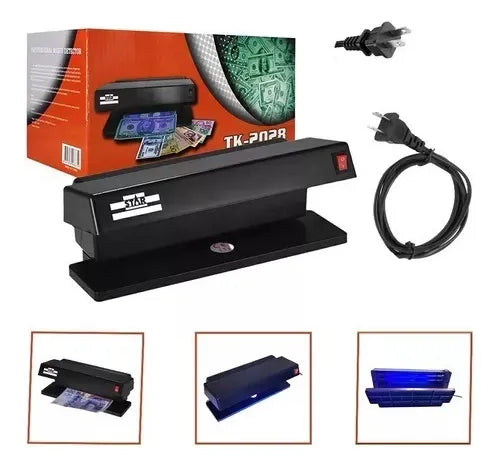 Máquina Detectora De Billetes Falsos 2 Tubos Luz Uv Tk-2028