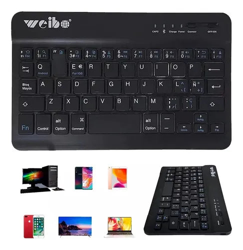 Teclado Mini Slim Inalámbrico Bluetooth Keyboard Wb-3000