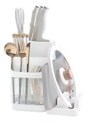 Escurridor De Cubiertos Organizador De Utensilios De Cocina Color Blanco