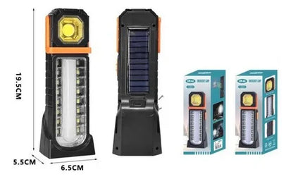 Lámpara De Emergencia Luz Led Recargable Solar / Usb + Base