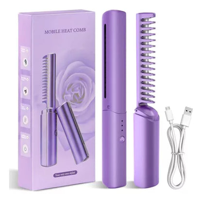 Mini Peine Alisador De Pelo Inalámbrico Portátil Recargable