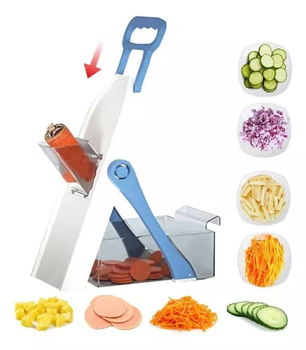 Cortador Rebanador De Verduras De Mandolina Seguro 5 En 1