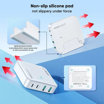 Cargador Carga Super Rápida 100w Vidvie Multifunción 4 En 1 Color Blanco