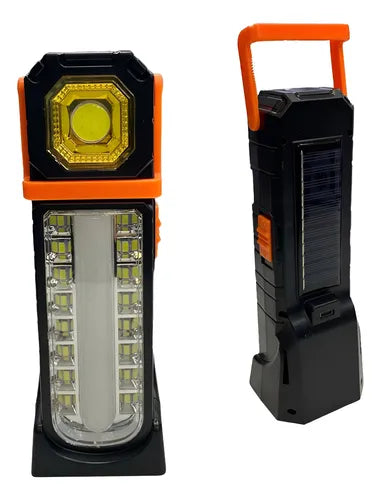 Lámpara De Emergencia Luz Led Recargable Solar / Usb + Base