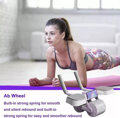 Rueda Abdominal De Rebote Automático Con Soporte Para Codos Color Morado