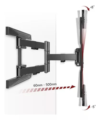 Brazo Articulado Base Tv Universal Soporte 55-85 Pulgadas Color Negro
