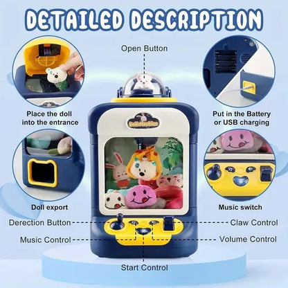 Mini Máquina Atrapa Peluches Garra Juguete Premio Niños