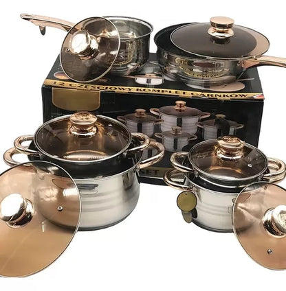Batería De Cocina Juego De Ollas 12 Piezas