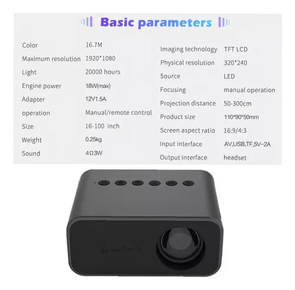 Proyector mini Genérica proyector 20000lm negro 220V